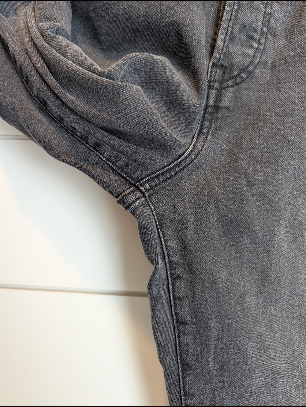 Levi's Ribcage Straight Ankle Size 28 Loom About Washed Grey Button Fly - Picture 3 of 11